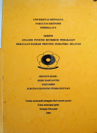 ANALISIS POTENSI RETRIBUSI PEMAKAIAN KEKAYAAN DAERAH PROVINSI SUMATERA SELATAN