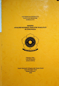 ANALISIS KINERJA INDUSTRI MAKANAN DI INDONESIA