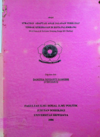 STRATEGI ADAPTASI ANAK JALANAN TERHADAP TINDAK KEKERASAN DI KODYA PALEMBANG (Sudi kasus di kawasan simpang empat RS Charitas)