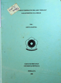 PENGARUH TEMPERATUR NIRA AREN TERHADAP KARAKTERISTIK GULA MERAH