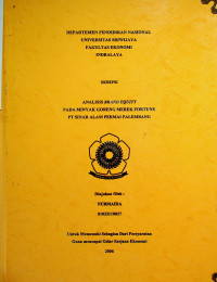 ANALISIS BRAND EQUITY PADA MINYAK GORENG MEREK FORTUNE PT SINAR ALAM PERMAI PALEMBANG