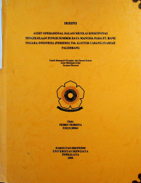 AUDIT OPERASIONAL DALAM MENILAI EFEKTIVITAS PENGELOLAAN FUNGSI SUMBER DAYA MANUSIA PADA PT. BANK NEGARA INDONESIA (PERSERO) Tbk. KANTOR CABANG SYARIAH PALEMBANG