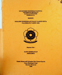 ANALISIS PENERIMAAN PAJAK PARKIR KOTA PALEMBANG TAHUN 2006