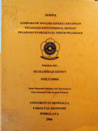 KOMPARATIF ANALISIS KINERJA KEUANGAN PEGADAIAN KONVENSIONAL DENGAN PEGADAIAN SYARIAH PADA PERUM PEGADAIAN