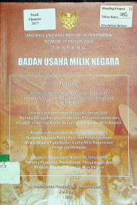 UNDANG-UNDANG RI NO. 19 TAHUN 2003 TENTANG BUMN  (BADAN USAHA MILIK NEGARA)