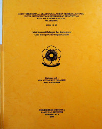 AUDIT OPERASIONAL ATAS PENJUALAN DAN PENERIMAAN UANG UNTUK MENINGKATKAN EFISIENSI DAN EFEKTIFITAS PADA PD. SUMBER BAHAGIA PALEMBANG