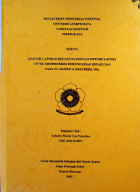 ANALISIS LAPORAN KEUANGAN DENGAN METODE Z SCORE UNTUK MEMPREDIKSI KEMUNGKINAN KEPAILITAN PADA PT. BAKRIE & BROTHERS, TBK