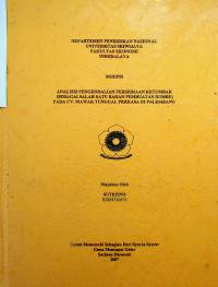 ANALISIS PENGENDALIAN PERSEDIAAN KETUMBAR (SEBAGAI SALAH SATU BAHAN PEMBUATAN BUMBU) PADA CV. MAWAR TUNGGAL PERKASA DI PALEMBANG