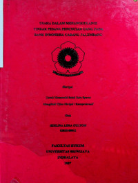 USAHA DALAM MENANGGULANGI TINDAK PIDANA PENCUCIAN UANG PADA BANK INDONESIA CABANG PALEMBANG