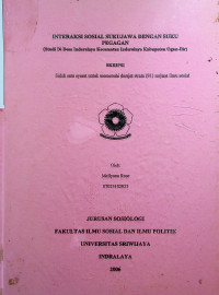 INTERAKSI SOSIAL SUKUJAWA DENGAN SUKU PEGAGAN (STUDI BI DESA LNDERALAYA KECAMATAN INDERALAYA KABUPATEN OGAN ILIR)