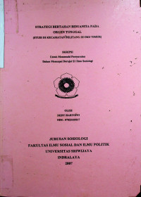 STRATEGI BERTAHAN BIDUANITA PADA ORGEN TUNGGAL (STUDI DI KECAMATAN BELITANG III KABUPATEN OKU TIMUR)