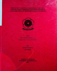 TINDAK PIDANA DI BIDANG PENDIDIKAN MENURUT UNDAMG UNDANG REPUBLIK INDONESIA NOMOR NO 20 TAHUN 2003 TENTANG SISTEM PENDIDIKAN NASIONAL