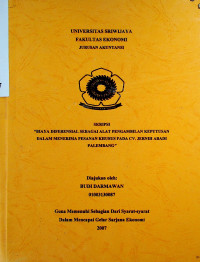 BIAYA DIFERENSIAL SEBAGAI ALAT PENGAMBILAN KEPUTUSAN DALAM MENERIMA PESANAN KHUSUS PADA CV. JERNIH ABADI PALEMBANG