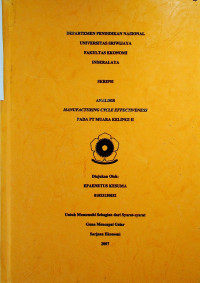 ANALISIS MANUFACTURING CYCLE EFFECTIVENESS PADA PT MUARA KELINCI II