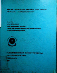 ANALISIS HERMENEUTIK KUMPULAN PUISI DUKA-MU ABADI KARYA SAPARDI DJOKO DAMONO