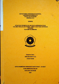 STRATEGI PROMOSI DALAM UPAYA MENINGKATKAN VOLUME PENJUALAN PONSEL CDMA FLEXI PADA KOPERASI PEGAWAI TELKOM PALEMBANG