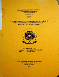 ANALISIS STRATEGI PEMASARAN TABUNGAN SHAR-E PADA PT. BANK MUAMALAT INDONESIA, Tbk. KANTOR CABANG PALEMBANG