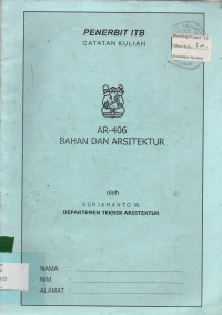 AR-406 : BAHAN DAN ARSITEKTUR