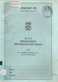 S1-473 : PERANCANGAN PERKERASAN DAN BAHAN