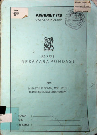 CATATAN KULIAH SI-3221 REKAYASA PONDASI