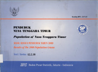 PENDUDUK NUSA TENGGARA TIMUR : HASIL SENSUS PENDUDUK TAHUN 2000