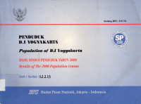 PENDUDUK D.I YOGYAKARTA : HASIL SENSUS PENDUDUK TAHUN 2000