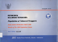 PENDUDUK SULAWESI TENGGARA : HASIL SENSUS PENDUDUK TAHUN 2000