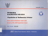 PENDUDUK KALIMANTAN SELATAN : HASIL SENSUS PENDUDUK TAHUN 2000