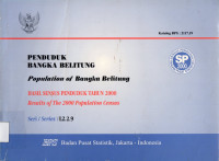 PENDUDUK BANGKA BELITUNG : HASIL SENSUS PENDUDUK TAHUN 2000