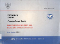 PENDUDUK JAMBI : HASIL SENSUS PENDUDUK TAHUN 2000