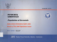 PENDUDUK GORONTALO : HASIL SENSUS PENDUDUK TAHUN 2000