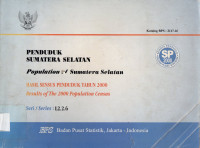 PENDUDUK SUMATERA SELATAN : HASIL SENSUS PENDUDUK TAHUN 2000