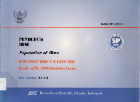 PENDUDUK RIAU : HASIL SENSUS PENDUDUK TAHUN 2000