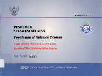 PENDUDUK SULAWESI SELATAN : HASIL SENSUS PENDUDUK TAHUN 2000