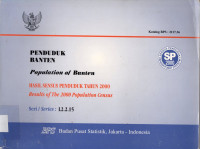 PENDUDUK BANTEN : HASIL SENSUS PENDUDUK TAHUN 2000