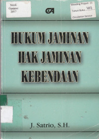 HUKUM JAMINAN HAK JAMINAN KEBENDAAN