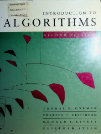 INTRODUCTION TO ALGORITHMS SECOND EDITION