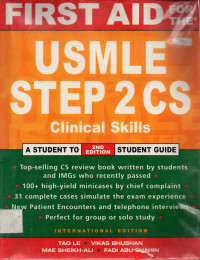 FIRST AID FOR THE USMLE STEP 2 CS: Clinical Skills