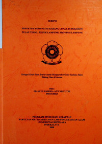 STRUKTUR KOMUNITAS KARANG LUNAK DI PERAIRAN PULAU TEGAL, TELUK LAMPUNG, PROVINSI LAMPUNG