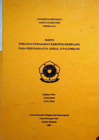 STRATEGI PEMASARAN KERUPUK KEMPLANG PADA PERUSAHAAN H. AKMAL DI PALEMBANG