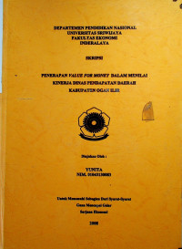 PENERAPAN VALUE FOR MONEY DALAM MENILAI KINERJA DINAS PENDAPATAN DAERAH KABUPATEN OGAN ILIR