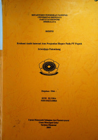 EVALUASI AUDIT INTERNAL ATAS PENJUALAN EKSPOR PADA PT PUPUK SRIWIDJAJA PALEMBANG