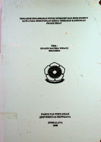 PENGARUH PENAMBAHAN PUPUK NITROGEN DAN JENIS RUMPUT RAWA PADA PEMOTONGAN KEDUA TERHADAP KANDUNGAN FRAKSI SERAT