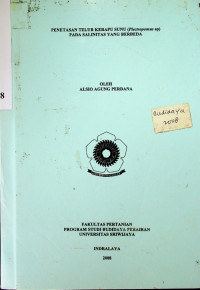 PENETASAN TELUR KERAPU SUNU (Plectropomus sp) PADA SALINITAS YANG BERBEDA