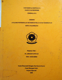 ANALISIS PENERIMAAN RETRIBUSI PELAYANAN KESEHATAN KOTA PALEMBANG