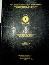 PENGARUH SUHU TERHADAP KUAT TEKAN BETON YANG MENGANDUNG 10% PASIR BESI PENGGANTI AGREGAT HALUS