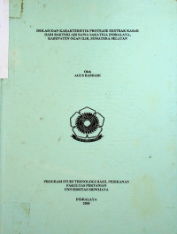 ISOLASI DAN KARAKTERISTIK PROTEASE EKSTRAK KASAR DARI BAKTERI AIR RAWA SAKATIGA INDRALAYA, KABUPATEN OGAN ILIR, SUMATERA SELATAN