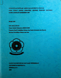 PENGGUNAAN ISTILAH ASING DALAM BERITA POLITIK PADA SURAT KABAR SUMATERA EKSPRES PERIODE OKTOBER SAMPAI DENGAN DESEMBER 2007