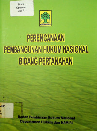 PERENCANAAN PEMBANGUNAN HUKUM NASIONAL BIDANG PERTAHANAN