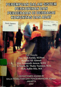 PEREMPUAN DALAM SISTEM PERKAWINAN DAN PERCERAIAN DI BERBAGAI KOMUNITAS ADAT